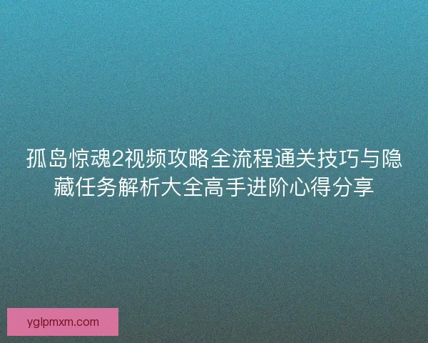 孤岛惊魂2视频攻略全流程通关技巧与隐藏任务解析大全高手进阶心得分享